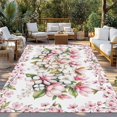 thumbnail image 2 of Spring Floral Outdoor Rug for Patio/Deck/Porch, Non-Slip Large Area Rug 4 x 6 Ft, Retro Pink Orchid Flowers Leaves Botanical Indoor Outdoor Rugs Washable Area Rugs, Camping Rug Carpet Runner, 2 of 8