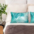 thumbnail image 3 of Pofeuu Teal Turquoise 1 Print Satin Pillowcase for Hair and Skin Pillow Cases, Silk Pillow Cases, Soft Cooling Pillow Covers, 20x30 Inches（Pillow core not included）, 3 of 7