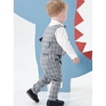 thumbnail image 5 of famuka Baby Boy Classic Suit Double Breasted Waistcoat Tuxedo Formal Outfit Plaid, 5 of 11