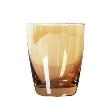 

1pc Household Amber Crystal Glass Cup Water Cup Drinking Cup For Home Restaurant (380ml Short Style)