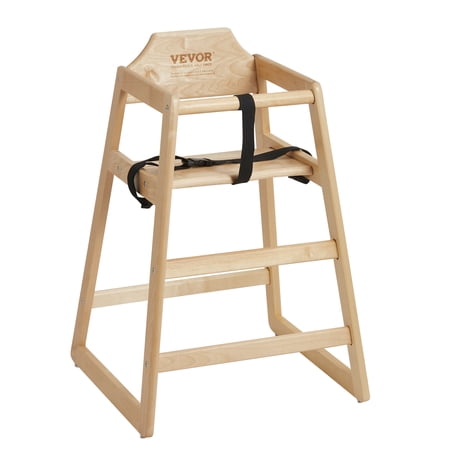 BENTISM Convertible Wooden Baby Highchair Adjustable Legs Wooden Double Solid Wood Feeding Toddler Chair without Tray 29'' Tall
