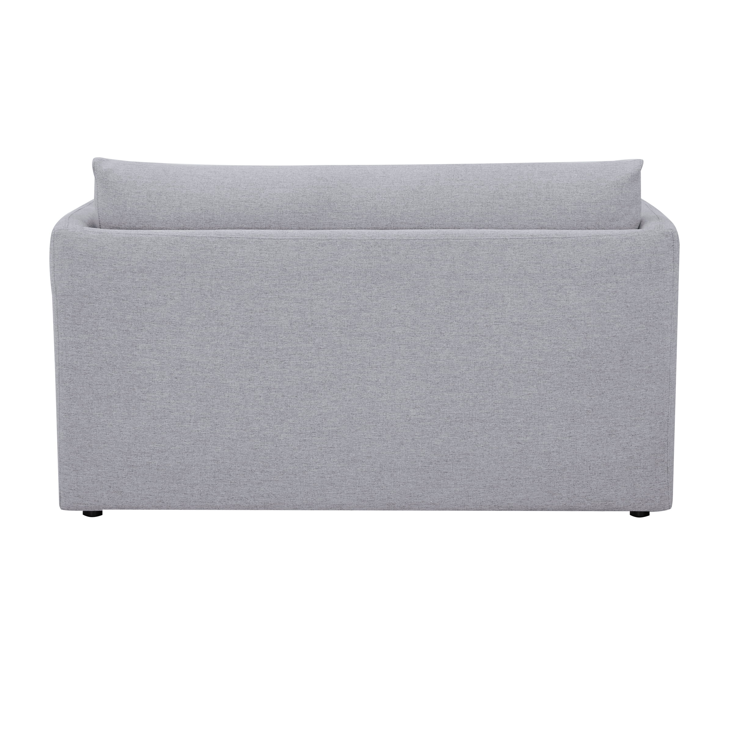 A&D Home Newberry Polyester Loveseat, 2 Person Sleeper Sofa, Light Gray