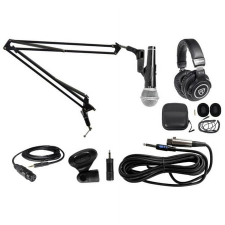 Samson PC Podcasting Podcast Streaming Bundle wMicrophone+Boom Arm+Headphones