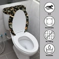 thumbnail image 3 of COEQINE Toilet Lid Dust Cover Set Elastic Bottom Easy Installation Easy to Clean Toilet Cover Set Butterfly Book Moon Mushroom, 2 Piece Set, 3 of 7