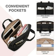 BAGSMART 17.3 Laptop Bag Briefcase, Computer Messenger Bag, Business Work Travel Laptop Shoulder Bag, Carrying Handbag Laptop Sleeve Case for Women & Men, Black
