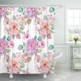 thumbnail image 1 of Cortina de ducha de baño ABPHQTO patrón de rosas acuarela blanco 165x180 cm, 1 of 2