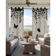 thumbnail image 3 of Spring Botanical Blackout Curtains for Bedroom, Thermal Insulated Drapes, Black Eucalyptus Butterfly Rustic Black Out Curtains 63 Inch Long Room Darkening Kitchen Curtains 42"x63" 2 Panels, 3 of 8