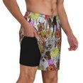 thumbnail image 2 of Balery Cute Dogs Puppy Bañador para hombre, shorts de playa de secado rápido con entrepierna y forro de compresión-Small, 2 of 6