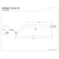 thumbnail image 2 of Kingston Brass K163A1 Shower Scape 12" Shower Arm, Polished Chrome, 2 of 3
