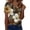 Brown(Floral Print), variant on Iaqnaocc Summer Tops for Women Short Sleeve Dressy Casual V-Neck Button Vintage Western Ethnic Style T Shirt Workout Tops for Women Business Work Clothes Gray S