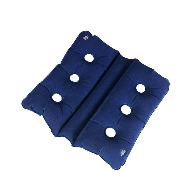 Foldable Air Inflatable Cushion Seat Chair Coccyx Pain Relief Inflatable Wheelchair Pillow Pad Dark Blue