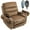 Brown Chenille, variant on Oversized Recliner Chair 27-inch Wide Seat with Extended Footrest - Power Lift Chair for Elderly with Heat Massage - Flip Arm Storage Cup Holders 350 lbs