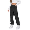 thumbnail image 6 of Nilvkv Girls Lounge Pants, Girls Sweatpants, Fleece Lined Joggers with Elastic Waist and Cuffed Legs, designed for Cozy Winter Warmth Gray 5-6 Years, 6 of 8