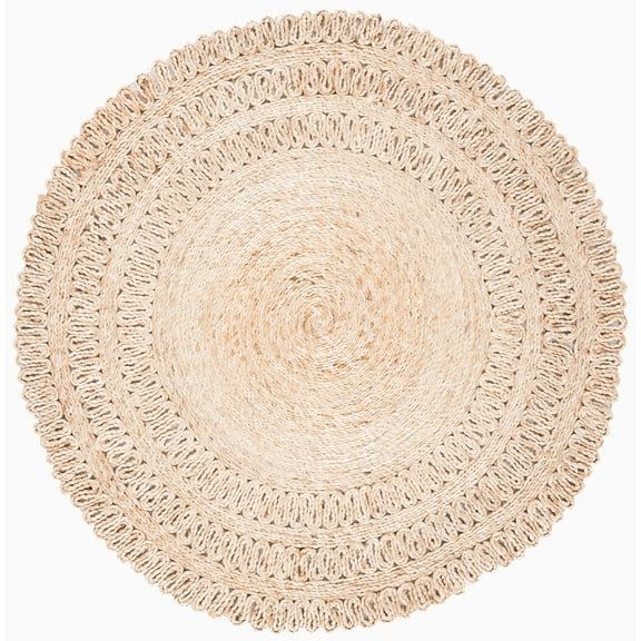 SAFAVIEH Natural Fiber Jared Geometric Area Rug, Natural, 5' x 5' Round