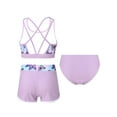 thumbnail image 2 of iiniim Kids Big Girls 3Pcs Athletic Tankini Swimsuit Crop Top with Boyshorts Sport Bathing Suit Purple 8, 2 of 7