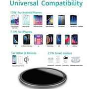 أون. 10 وات لوحة شحن لاسلكية متوافقة مع iPhone 13/12/11 / XS / X / 8 Series ، Samsung Galaxy Series ، إلخ
