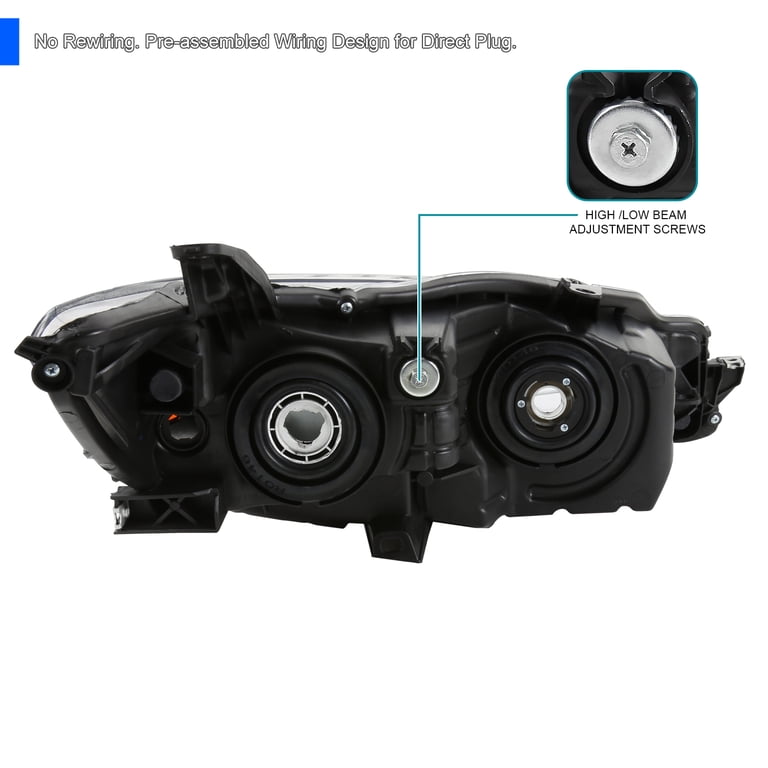 Black Projector Headlights Pair For 2015-2017 Toyota Camry Halogen – Driver & Passenger Side Direct Fit