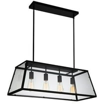 CWI Lighting Alyson 4 Light Down Farmhouse Metal Chandelier in Black