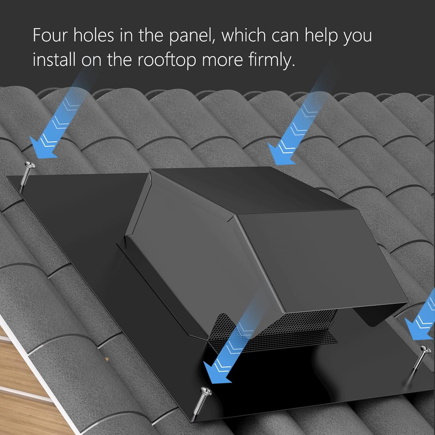 Roof Vent Cap - Hon&Guan Roof Vents 4 Inch Galvanized Steel Bathroom 4 Roof Exhaust Vent for Ventilation System-with Damper, Black