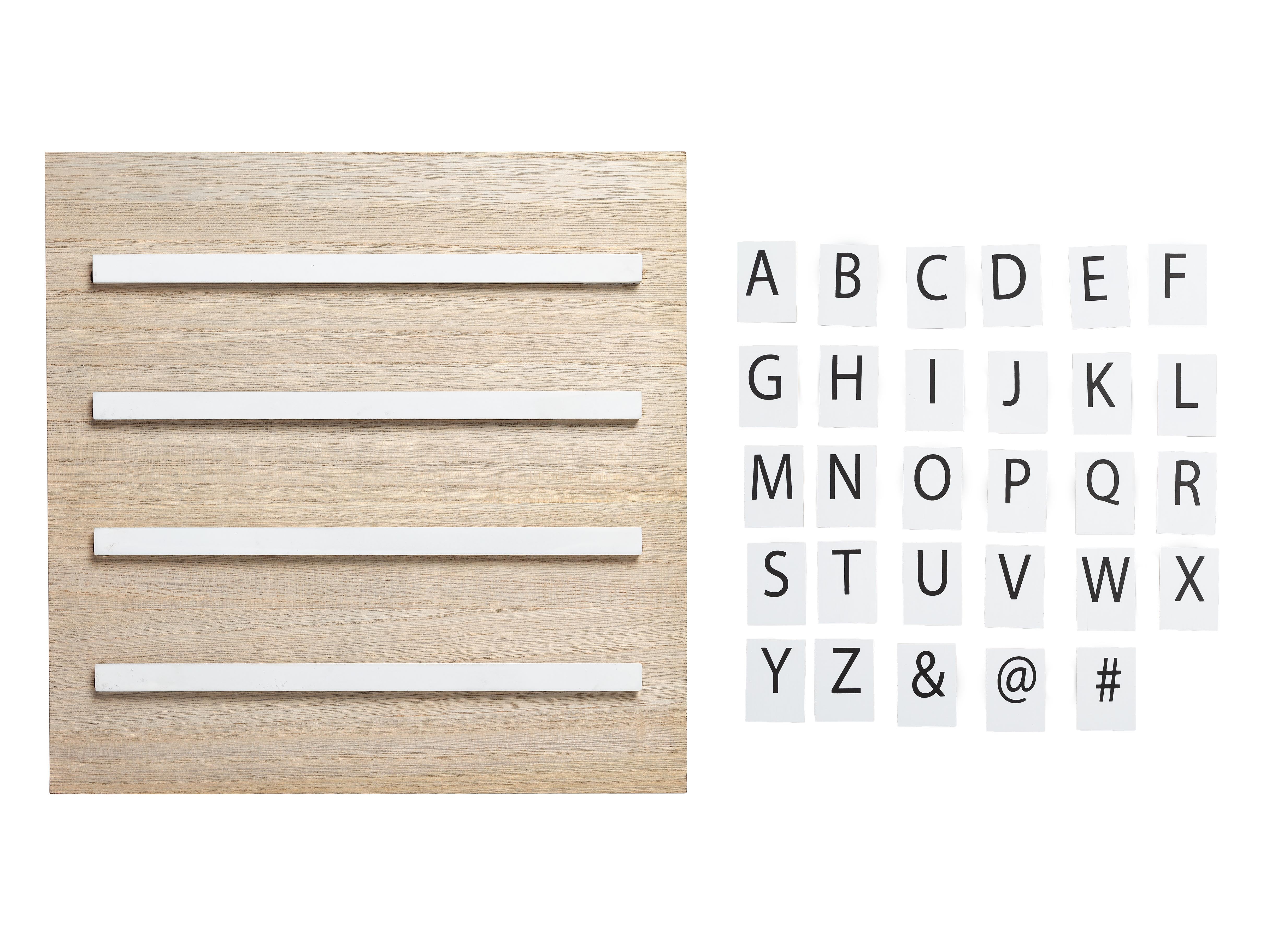 Pearhead Wooden Tile Letterboard, Neutral, Baby Keepsake Photo Prop