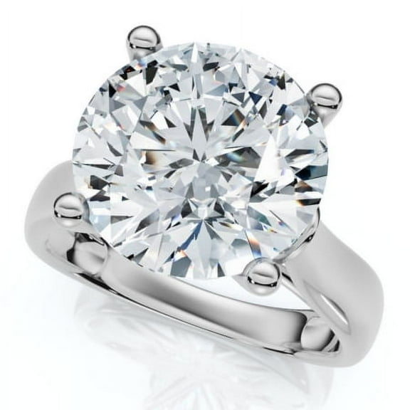 Pompeii Certified 4 1/3Ct Round Diamond Engagement Ring With Accents 14k Gold Lab Grown