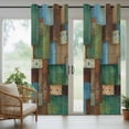thumbnail image 5 of Color Block Boho Outdoor Curtains for Patio Waterproof, Grommet Outdoor Privacy Panels, Geometric Vintage Botanical Weatherproof Outside Curtains for Porch/Cabana 54"Wx95"L, 1 Panel, 5 of 8