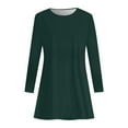 thumbnail image 4 of Gibobby Vestido Causal para Mujer de Verano Vestido de camiseta de manga larga para mujer Vestido casual de swing sólido(Verde,XL), 4 of 5