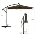 thumbnail image 2 of Gymax 10 FT Offset Patio Umbrella Solar Powered Cantilever Umbrella w/ 112 LED Lights Coffee, 2 of 10