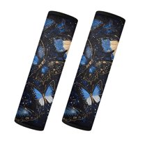 Uorisanigo Elegant Butterfly 2-Pack Universal Car Seat Belt Pads Cover Flannel Seatbelt Cushion Soft Helps Protect You Neck and Shoulder from The Seat Belt Rubbing