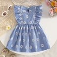 thumbnail image 3 of CAICJ98 Toddler Girls Dress Baby Sleeveless and Flutter Sleeve Casual Soft Summer Spring Everyday Baby Clothes Girls (Blue,6-9 Months), 3 of 3