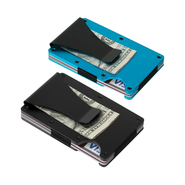 Tarjeteros Metalicos para Hombres con Clip de Dinero Set de 2 Bloqueo RFID Walmart en linea