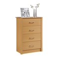 thumbnail image 1 of Hodedah Four Drawer Contemporary Wooden Chest in Beige Finish, 1 of 6