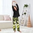 thumbnail image 6 of Dailycode Women's Pajama Pants Wide Leg Lounge Pj Bottoms With Pockets Green Snake_skin, 6 of 7