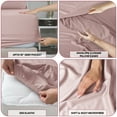 thumbnail image 3 of Lux Decor Collection Queen Bed Sheets Set Brushed Microfiber High GSM, 4 Piece Sheet Set upto 16 inches Deep Pocket Bedding Sheets & Pillowcases - Baby Pink, 3 of 8