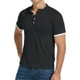 thumbnail image 2 of ZAXARRA Men? s Tops V-Neck Short Sleeve Pullover Polo Shirt with Buttons, 2 of 10