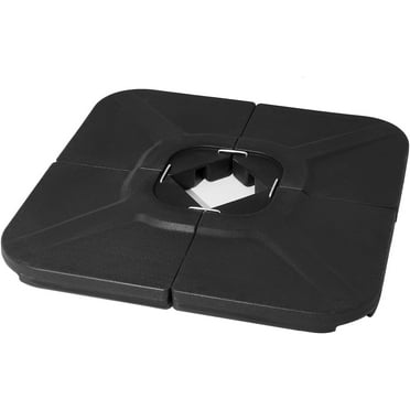 4PCS Umbrella Base Water or Sand Filled Cantilever Offset Patio Market Umbrella Stand Heavy-Duty Cantilever Stand Square Base Plate, Black