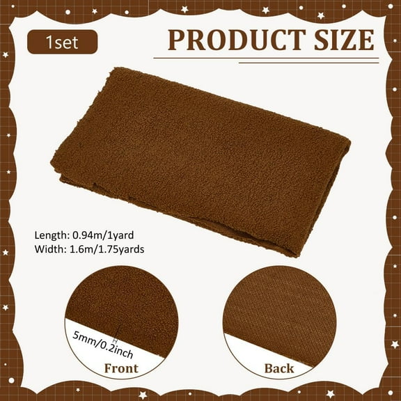 1 Yard Sienna Teddy Bear Fabric Polyester Solid Knit 63" Wide Brown