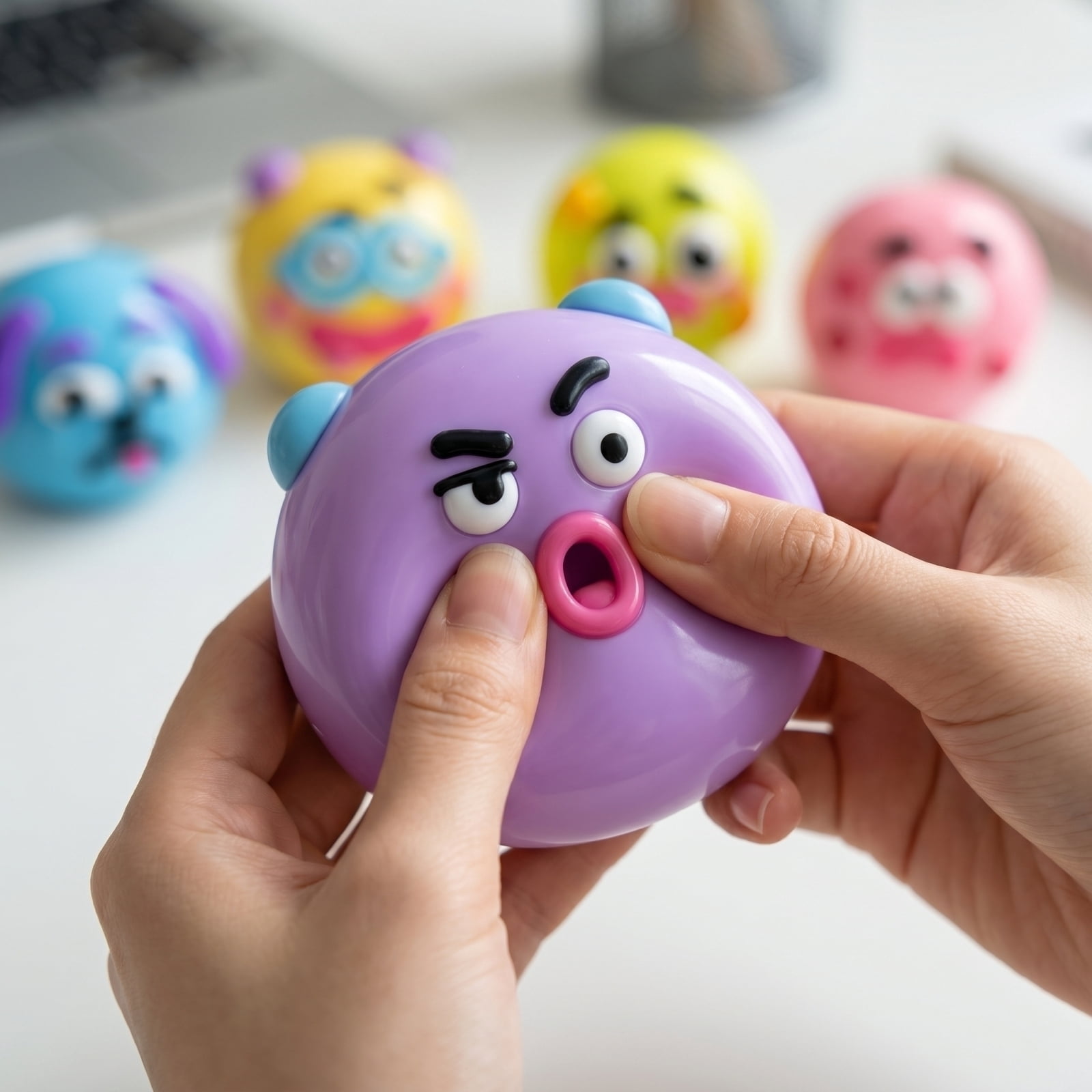 New Smushers Squishy, Curiosities Dog Face Swap Squishy, Soft Moldable Cute Slow Rise Squeeze Ball, Relaxing Sensory Fidget Fun Desk Accessory for Adults