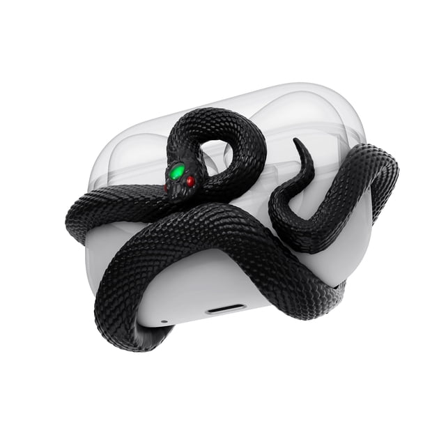 Funda para AirPods Pro Halomyyth Snake 3D, negra