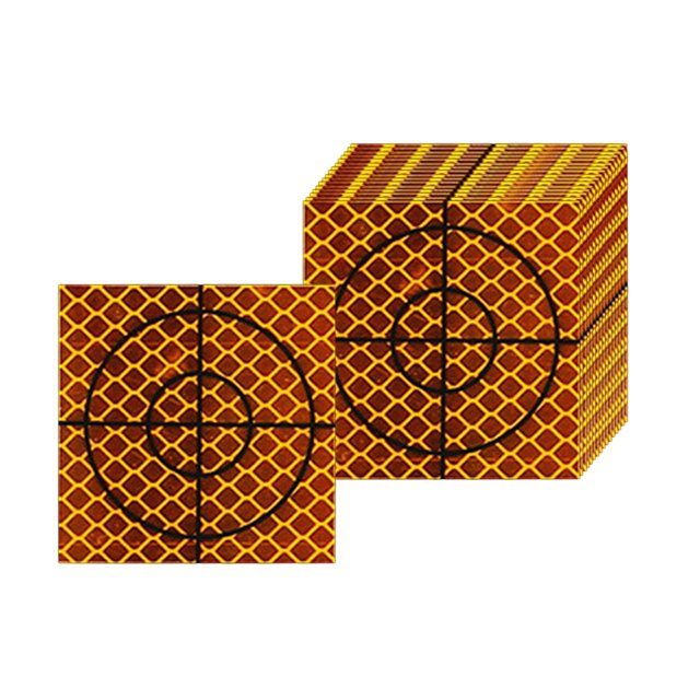 Rongfmy 100 Pcs Ruban Réfléchissant Cibles d'Enquête Acrylique pour Calibration d'Instruments 50X50mm
