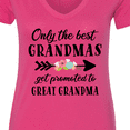 thumbnail image 4 of Inktastic Only the Best Grandmas Get Promoted to Great Grandma Women's V-Neck T-Shirt, 4 of 5