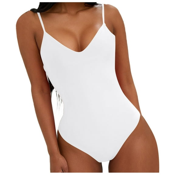 Women's Sexy Backless Neck Tie Up Swimsuit Large Size Solid Color Triangle Bikini Monokini