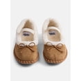 thumbnail image 3 of Wonder Nation Toddler, Little and Big Girls Faux Suede Whipstitch Ballet Shoes, 3 of 5