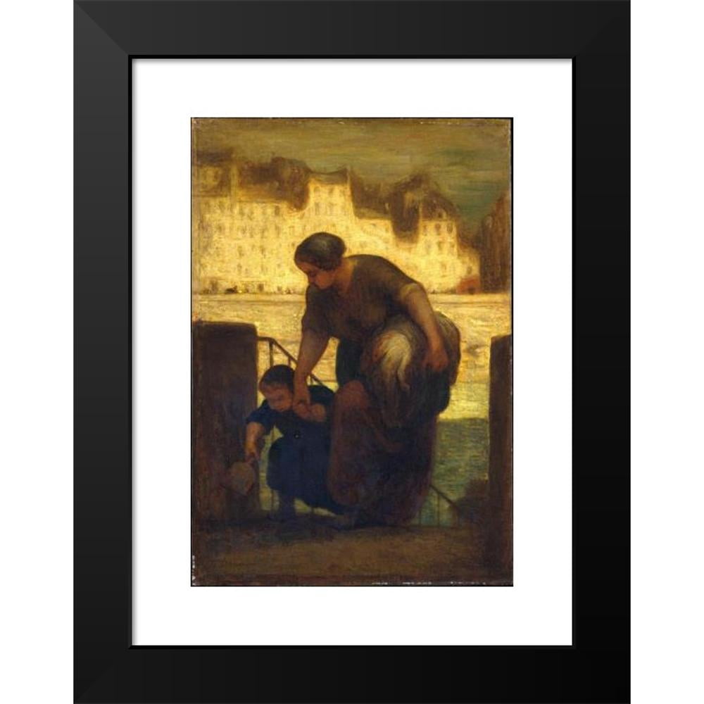 Honoré Daumier 13x18 Black Modern Framed Museum Art Print Titled - The Laundress (1863)