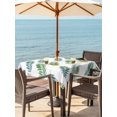 thumbnail image 3 of Outdoor Tablecloth with Umbrella Hole for Patio/Picnic/Party/Camping, Green Blue Palm Leaf Waterproof Table Cloth Square Cover Washable, Summer Botanical Tropical Plants (60"x 60"), 3 of 8