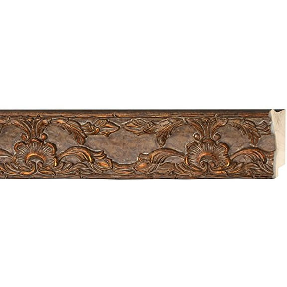 Picture Frame Moulding (Wood) 18Ft Bundle - Traditional Antique Gold Finish - 2.5" Width - 9/16"