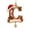 C, variant on Christmas Initial Letter Ornament, Alphabet Santa Hat Holly Bell Christmas Tree Hanging Decoration,A
