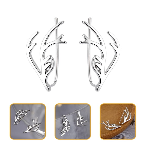 Luxshiny Festive Drop Earrings Deer Antler Copper 1 Pair