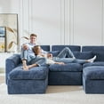 thumbnail image 5 of YINIX 120" Modular Sectional Sofa with Movable Ottomans, U-Shaped Couch for Living Room, No Assembly Required, Blue, 5 of 9