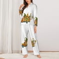 thumbnail image 2 of Pajamas for Women Set - Thanksgiving Truck Comfy Long Sleeve Button Up Pajama Sets for Women 2 Piece, Soft Sleepwear Nightwear Pjs Lounge Sets for Women with Pockets, 2 of 6